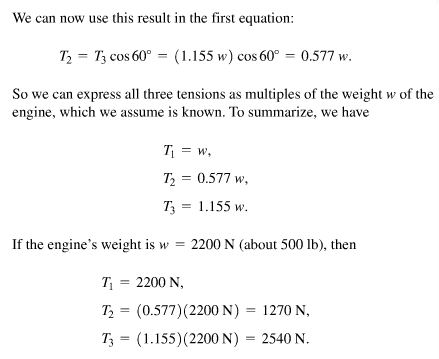 Calculation of tensions in chains