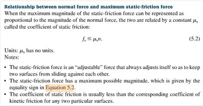 Relationship between normal force and maximum static friction