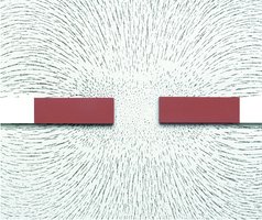 Field lines between like poles of two magnets.