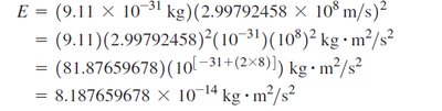 Step-by-step calculation of E = mc^2