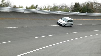 Car on a banked turn
