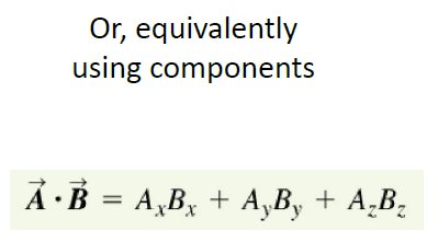 Dot product in components