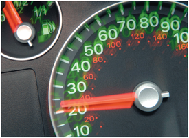 Speedometer illustrating motion