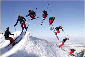 Motion diagram of skier