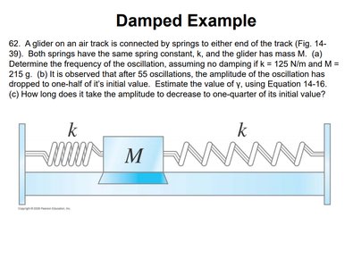 Damped oscillator example with glider and springs