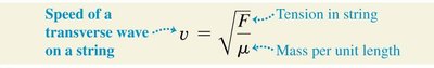 Speed of a transverse wave on a string