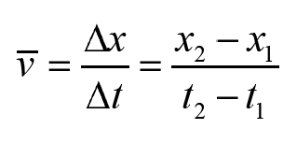 Average velocity formula