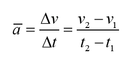Average acceleration formula