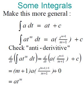 Basic integrals in kinematics