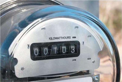 Electric meter measuring kilowatt-hours