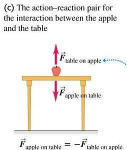 Action-reaction pair: apple and earth