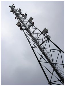 Radio transmission tower as a source of electromagnetic waves