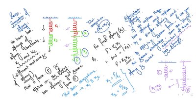 Springs in series and their equivalent spring constant