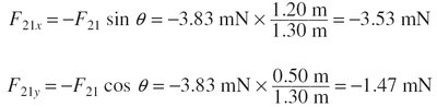 Component calculation for force