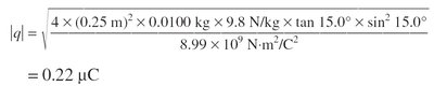 Calculation of charge from equilibrium