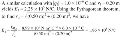 Field vectors at point P