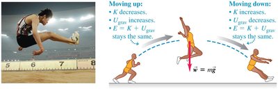 Diagram showing conservation of mechanical energy in jumping