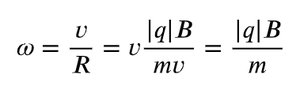 Cyclotron frequency equation