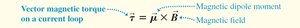 Vector torque on a current loop