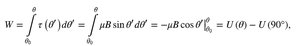 Potential energy of a magnetic dipole