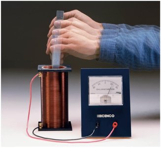 Moving a magnet in a coil induces current