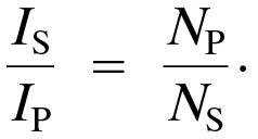 Transformer current ratio equation