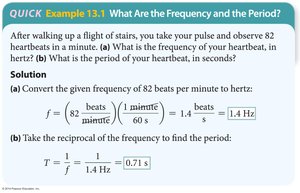 Example calculation of frequency and period