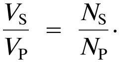 Transformer voltage ratio equation