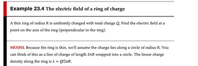 Ring of charge field example