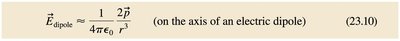 Dipole field equation on axis