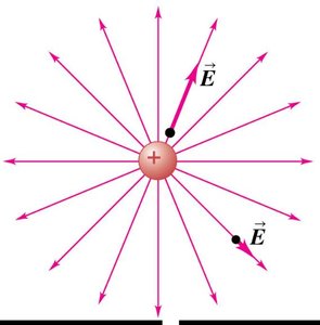 Electric field lines of a point charge