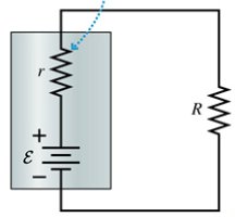 Battery with internal resistance