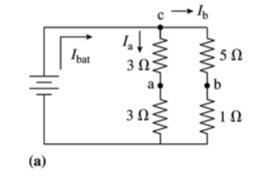 Example circuit (a) for battery current and voltage