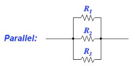 Parallel circuit with two resistors and battery