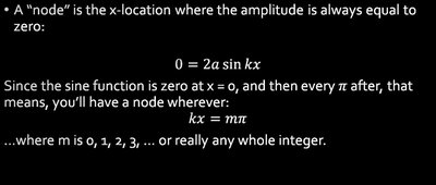 Node positions using wave number