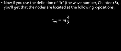 Standing waves in a cavity