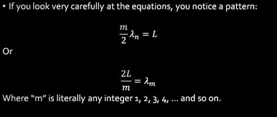 Resonant frequencies in a cavity