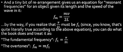 Fundamental and overtone frequencies