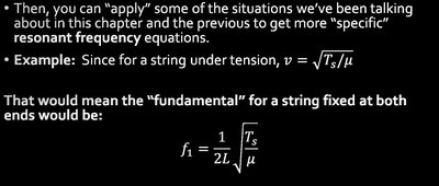 Resonant frequency for string under tension