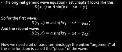Interference pattern from two sources