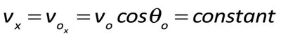 Projectile motion equations.