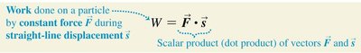 Work as a dot product formula