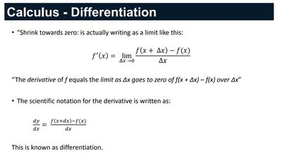Differentiation: limit definition and notation