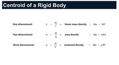 Centroid and mass densities