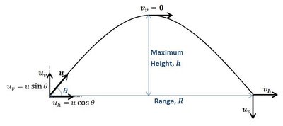 Projectile motion diagram