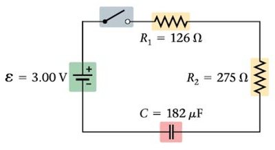 RC circuit with two resistors and a capacitor