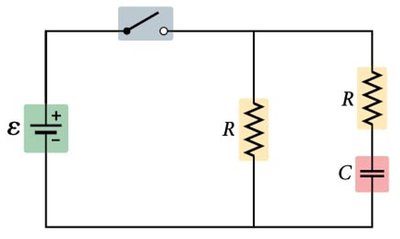 RC circuit with two resistors in parallel and a capacitor