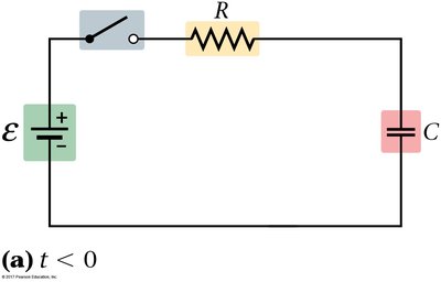 RC circuit before switch is closed