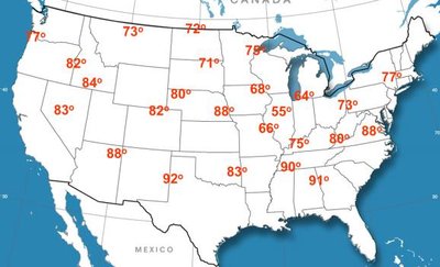 Map of temperature as a scalar field