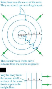 Circular wave fronts on a pond